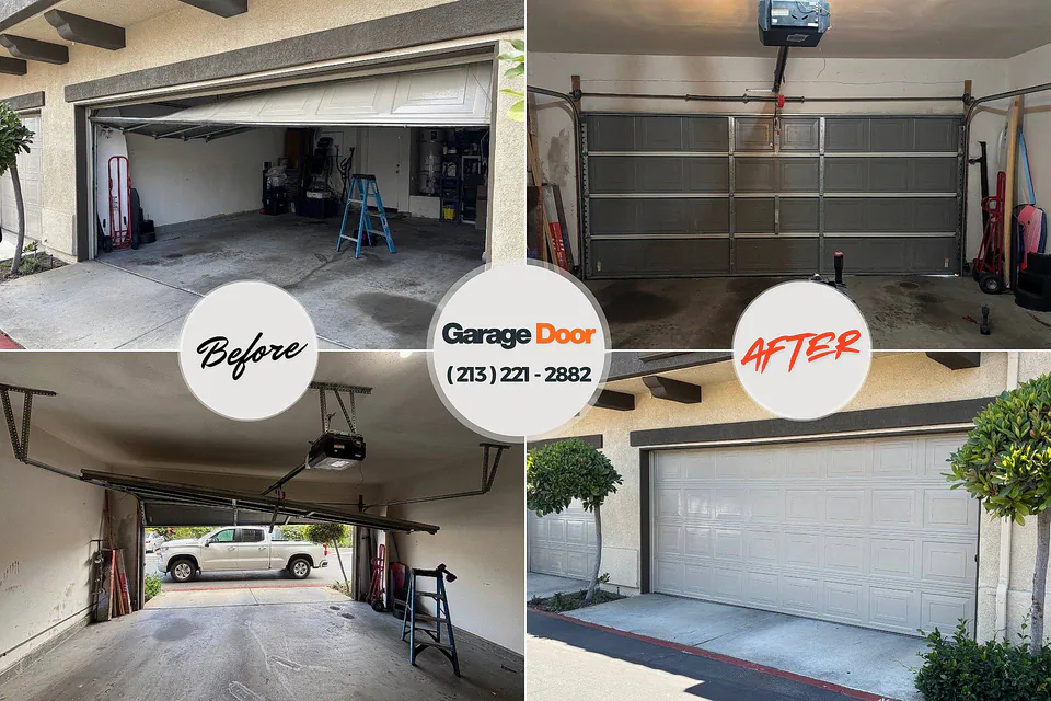 Before and after: garage door repair Alma, GA